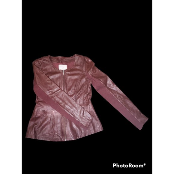 hinge Jackets & Blazers - Hinge Leather Jacket- Burgandy/Small